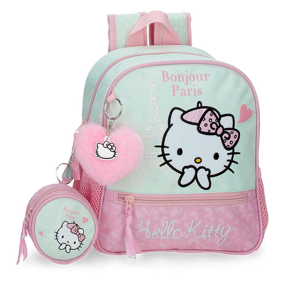 Hello Kitty Paris Mochila Preescolar Adaptable a Carro Rosa 23x25x10 cms Poliéster 5,75L