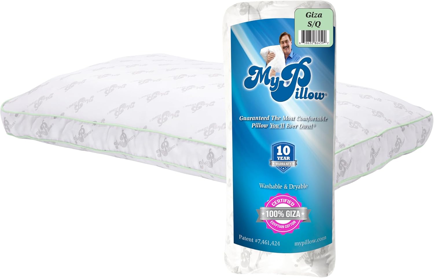 MyPillow Premium Bed Pillow, Made with Giza Cotton [Queen