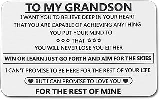 Grandson Gifts from Grandma Grandpa Grandfather Grandparents To Grandson Wallet Insert Cards 2022 Inspirational Graduation Gift for HimTeen Boys Men 16 18 21 Birthday Valentines Day Wedding Christmas