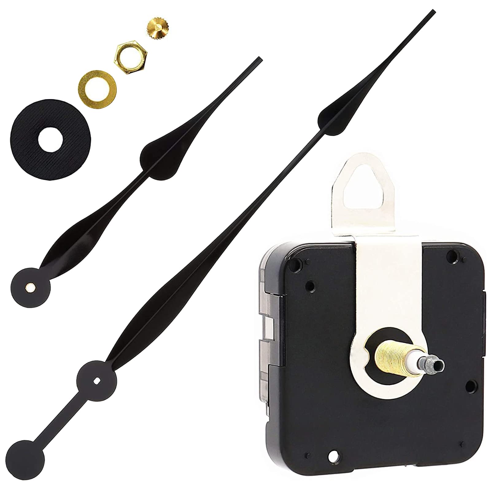 Youngtown 12888 High Torque Quartz Clock Movement Clock Replacement Mechanism with 12 Inch Long Spade Hands for DIY Clock (Black, Shaft Length 1-3/10 inches/ 18mm Shaft Length)-image-6