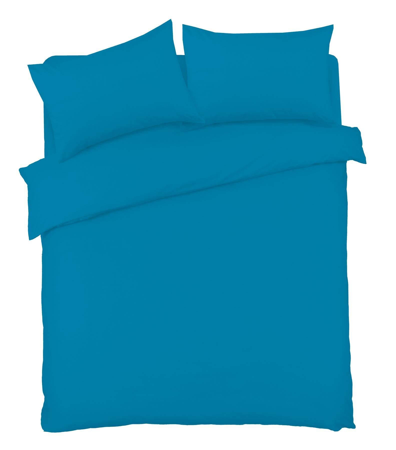 Olivia Rocco Duvet Cover Set Easy Care Plain Dyed Quilt Cover Sets, Single Teal
