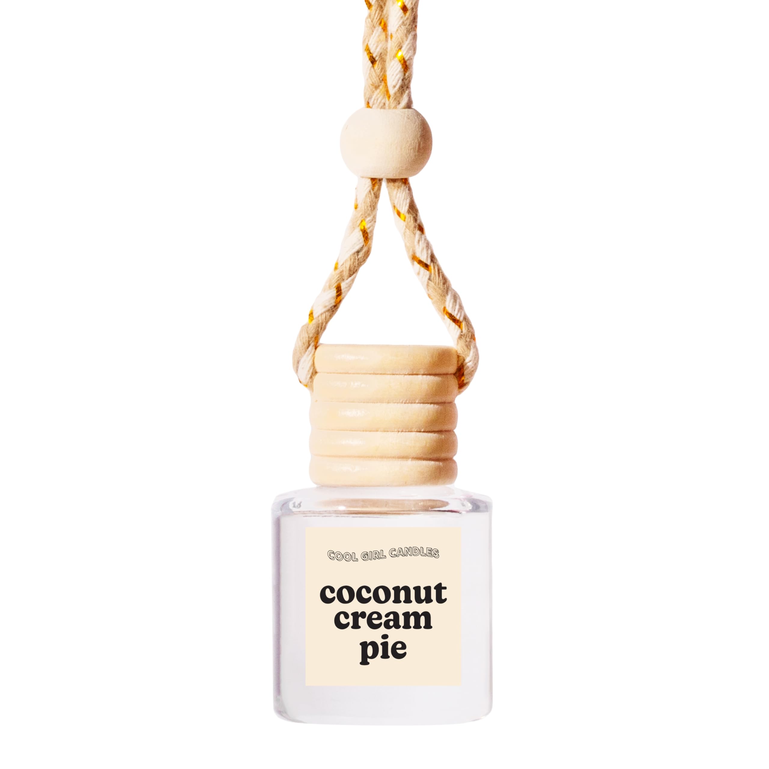 COOLGIRLCANDLES Coconut Cream Pie Car Hanging Fragrance Oil Diffuser Car Air Freshener Diffuser for Essential Oils, Scents Aromatherapy Automobile