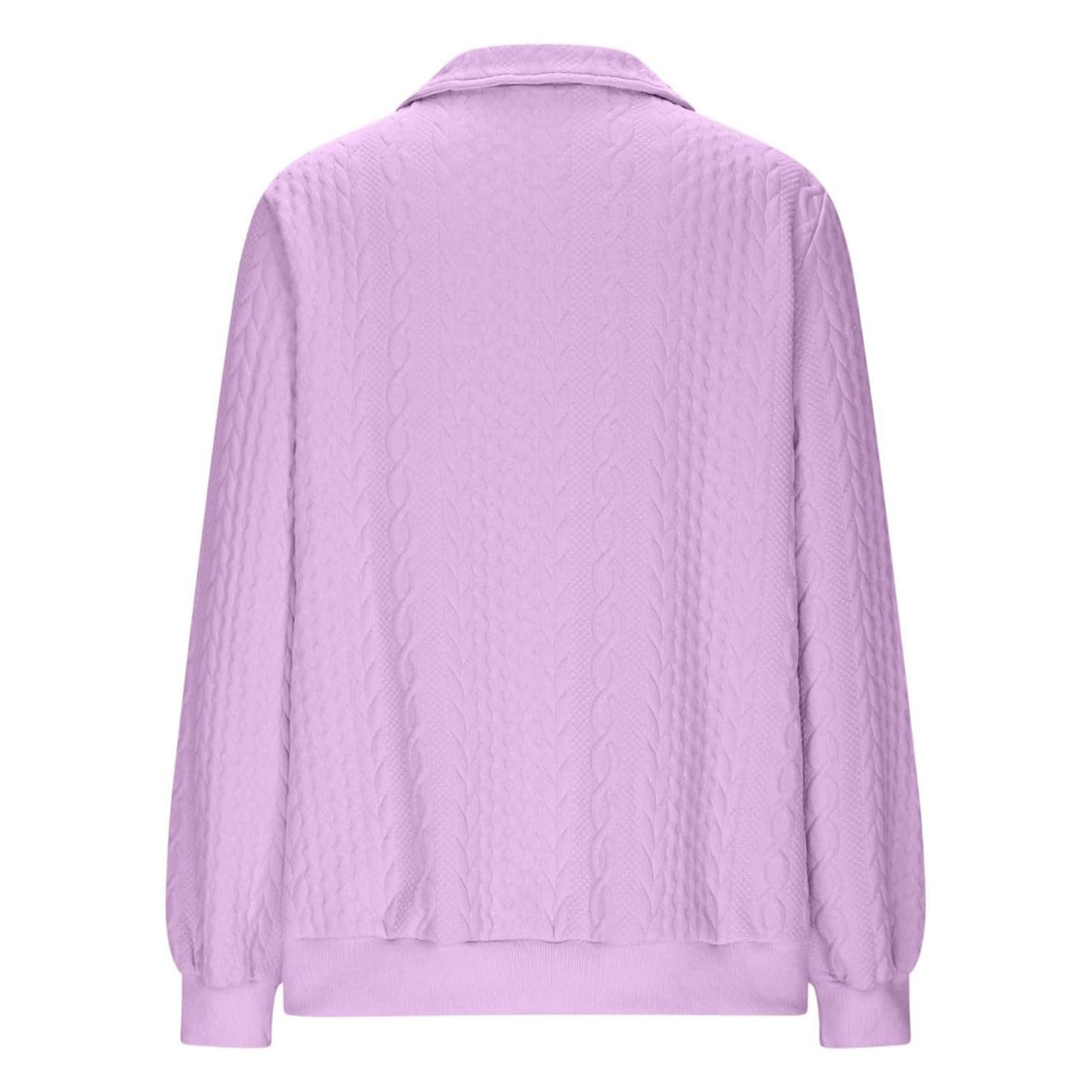 Genérico Sudadera Deportiva Informal de Cuello con Media Cremallera Manga Larga sin Capucha y Bolsillos para Mujer