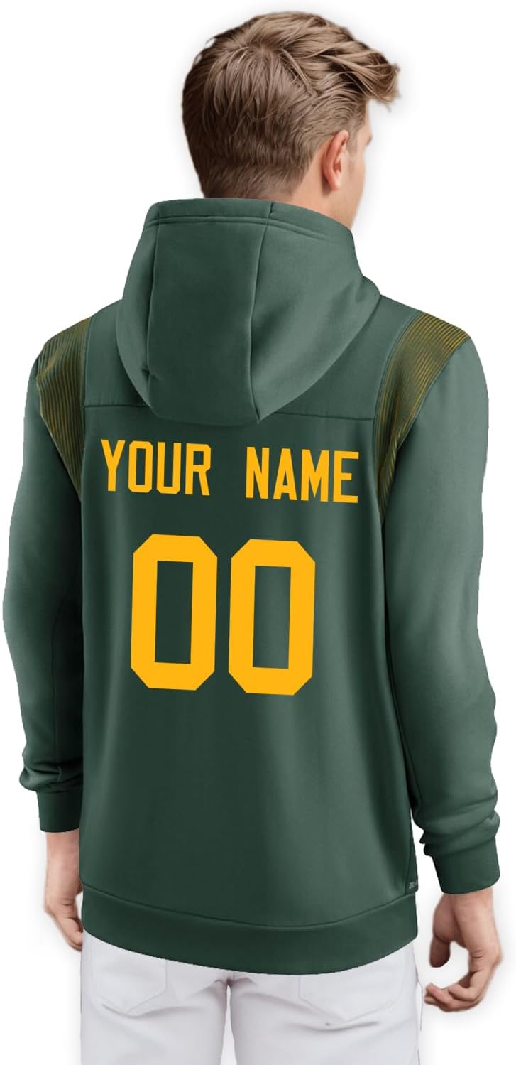 BOPOCO Custom Football City Hoodie Fan Personalized Zip Sweatshirts Add Name & Numbers Pullover Gift for Men Women Youth