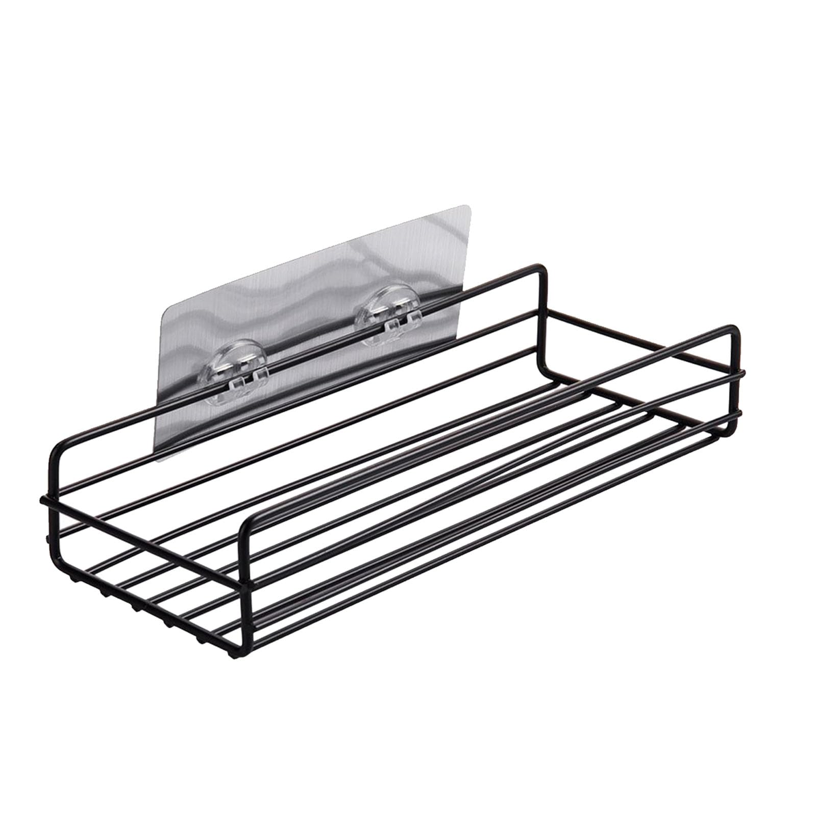 Bathroom Shelf Organizer Shower Caddy Storage Kitchen Rack with Traceless Transparent Adhesive Simple Shower Shelf Wall Mounted Punch