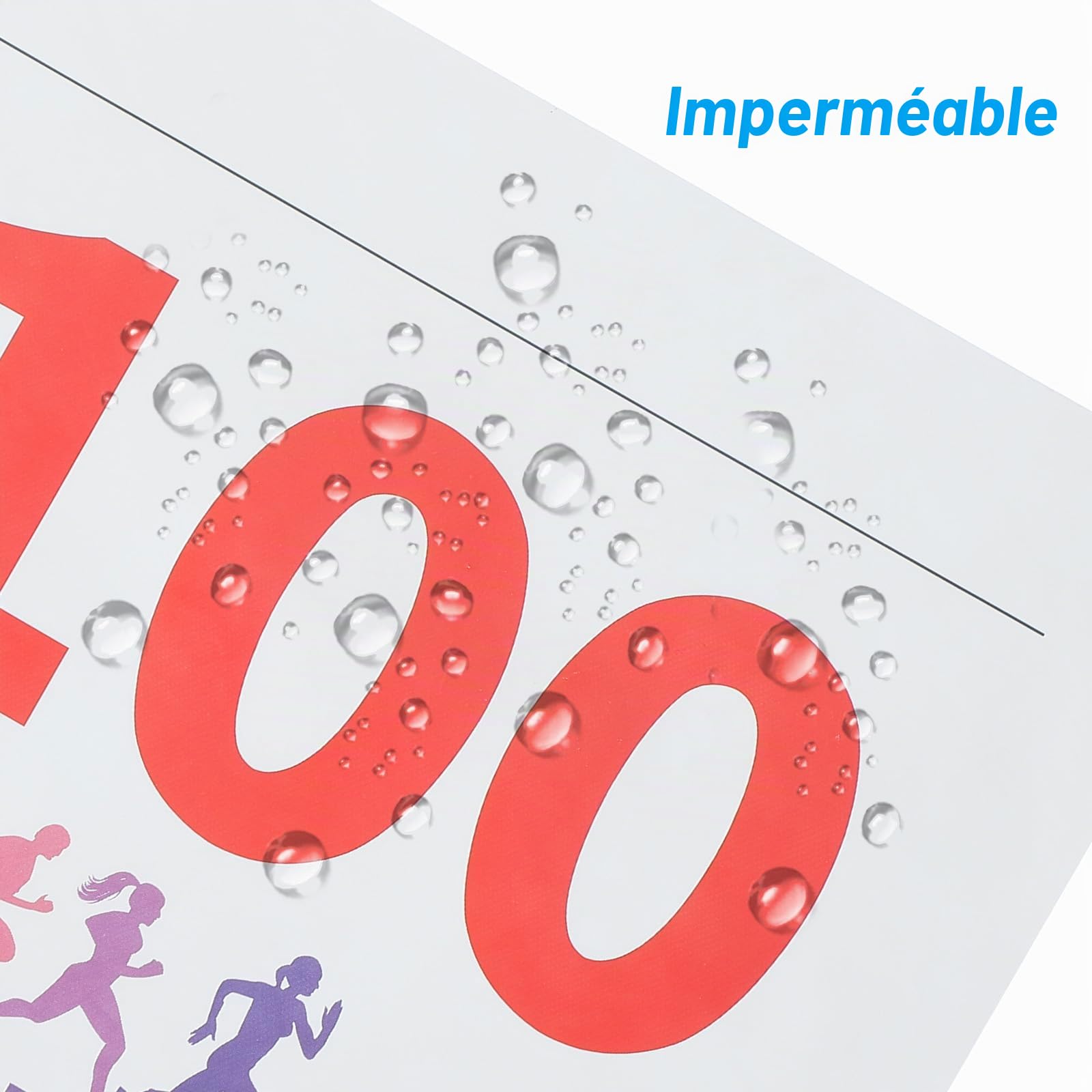 PATIKIL Numéros de Dossard de Course Indéchirables 7X6 Pouces, 1-100 Médailles Numéros de Compétiteur de Course Imperméables avec Épingle de Sûreté