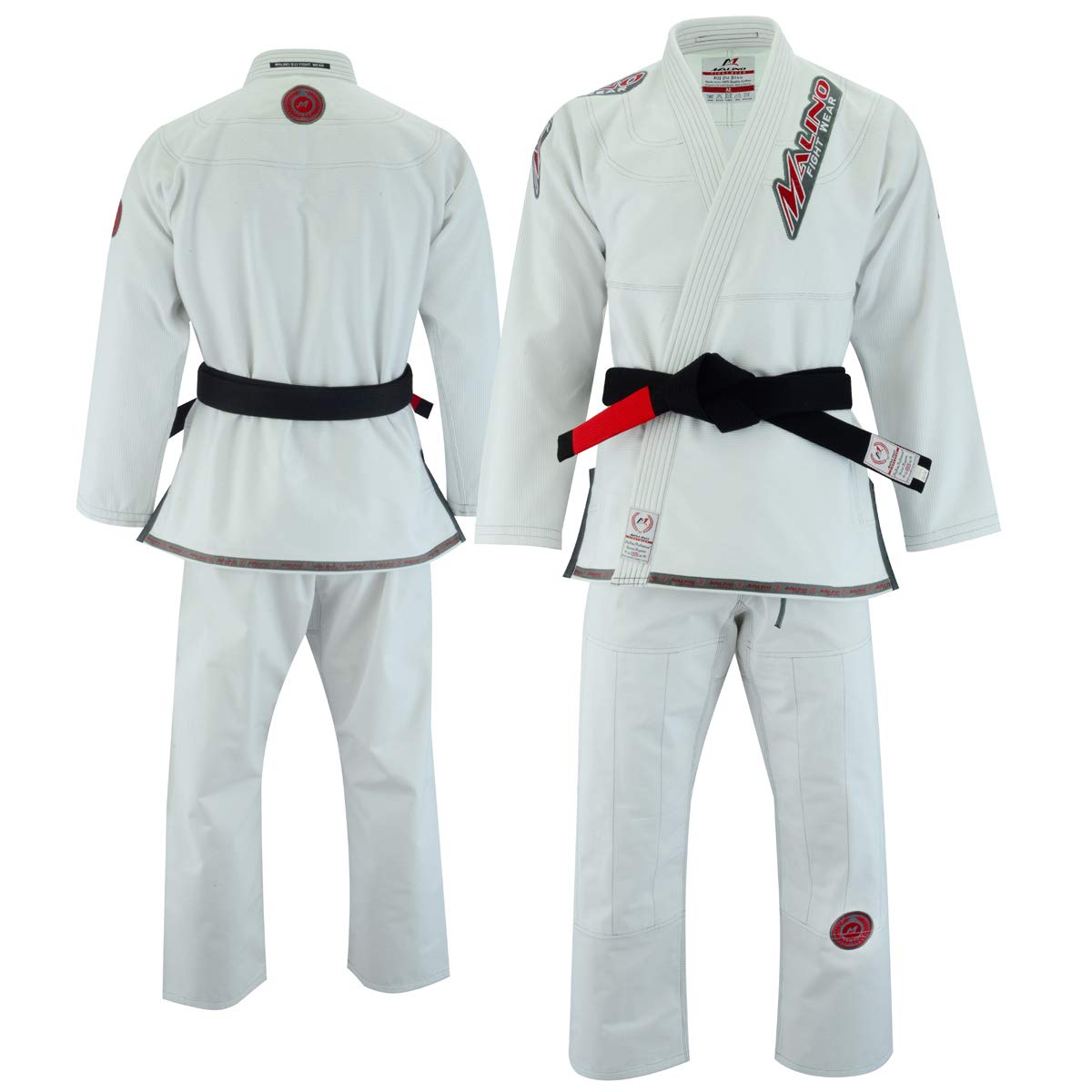 Malino Traje profesional brasileño Jiu Jitsu Gi azul BJJ uniforme perlado tejido algodón 450 g/m², pantalones 10 onzas Ripstop talla