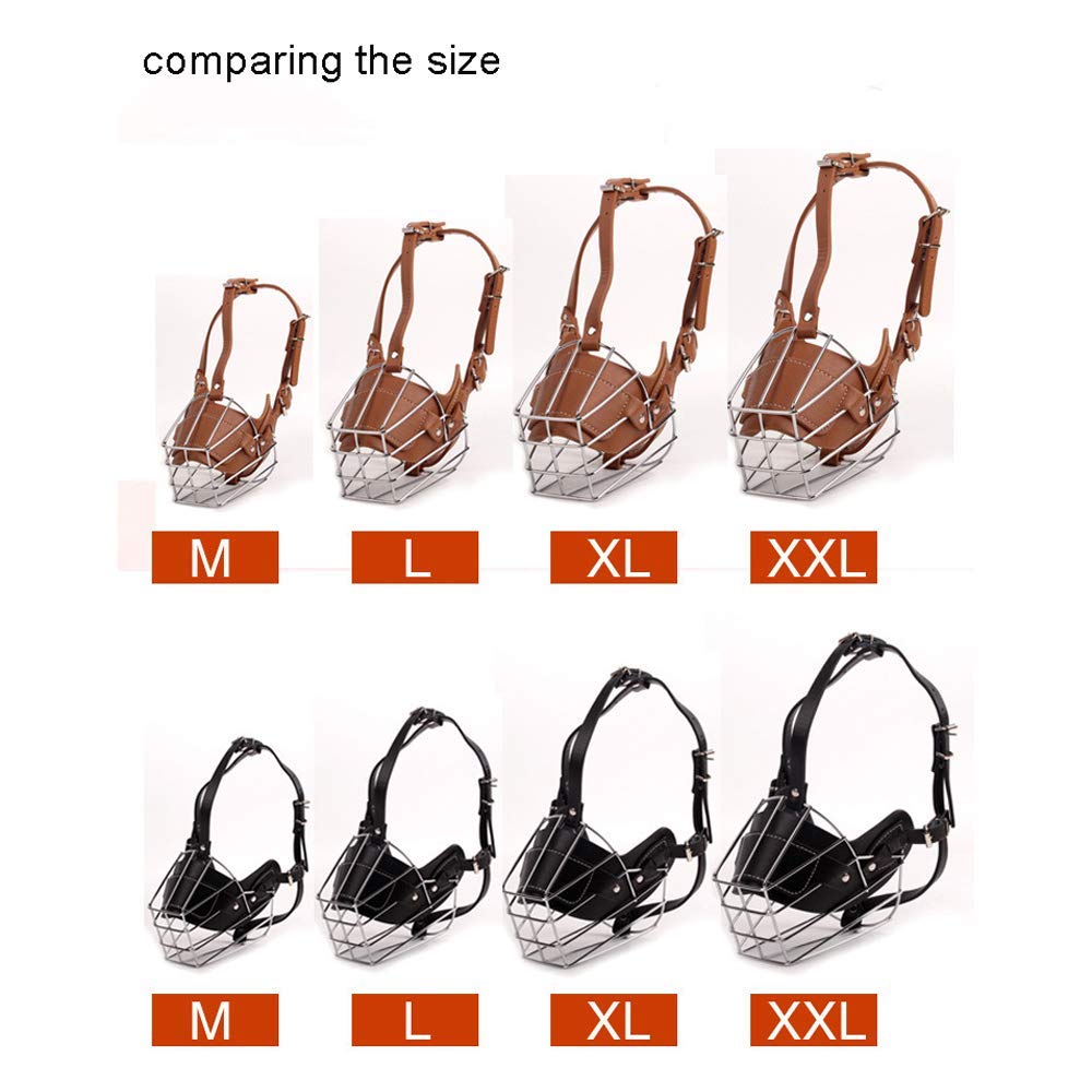 Bozal para Perros, Bozal de Metal Ajustable for morder: Protector bucal Seguro for Perros pequeños, medianos y Grandes