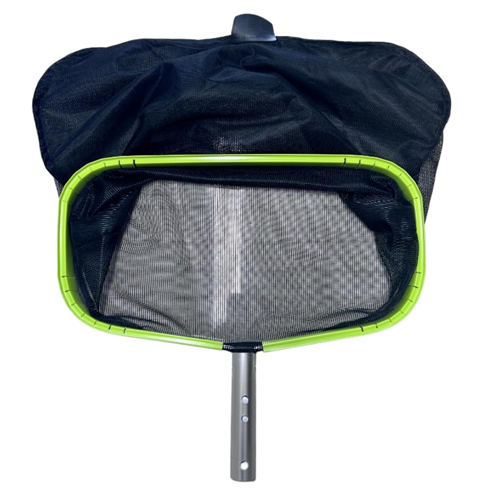 Hndhbfgrt Leaf Skimming Deep Rake Net for Swimming Pools Including Reinforced Frame and Safety Button Leaf Skimmer Net