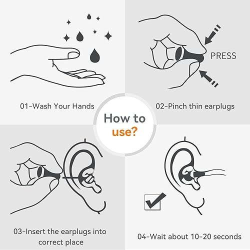 Miniatura 6 de Tapones para los oídos de espuma, 100 pares de tapones desechables de 38 dB para los oídos con reducción de ruido a granel, protección auditiva,