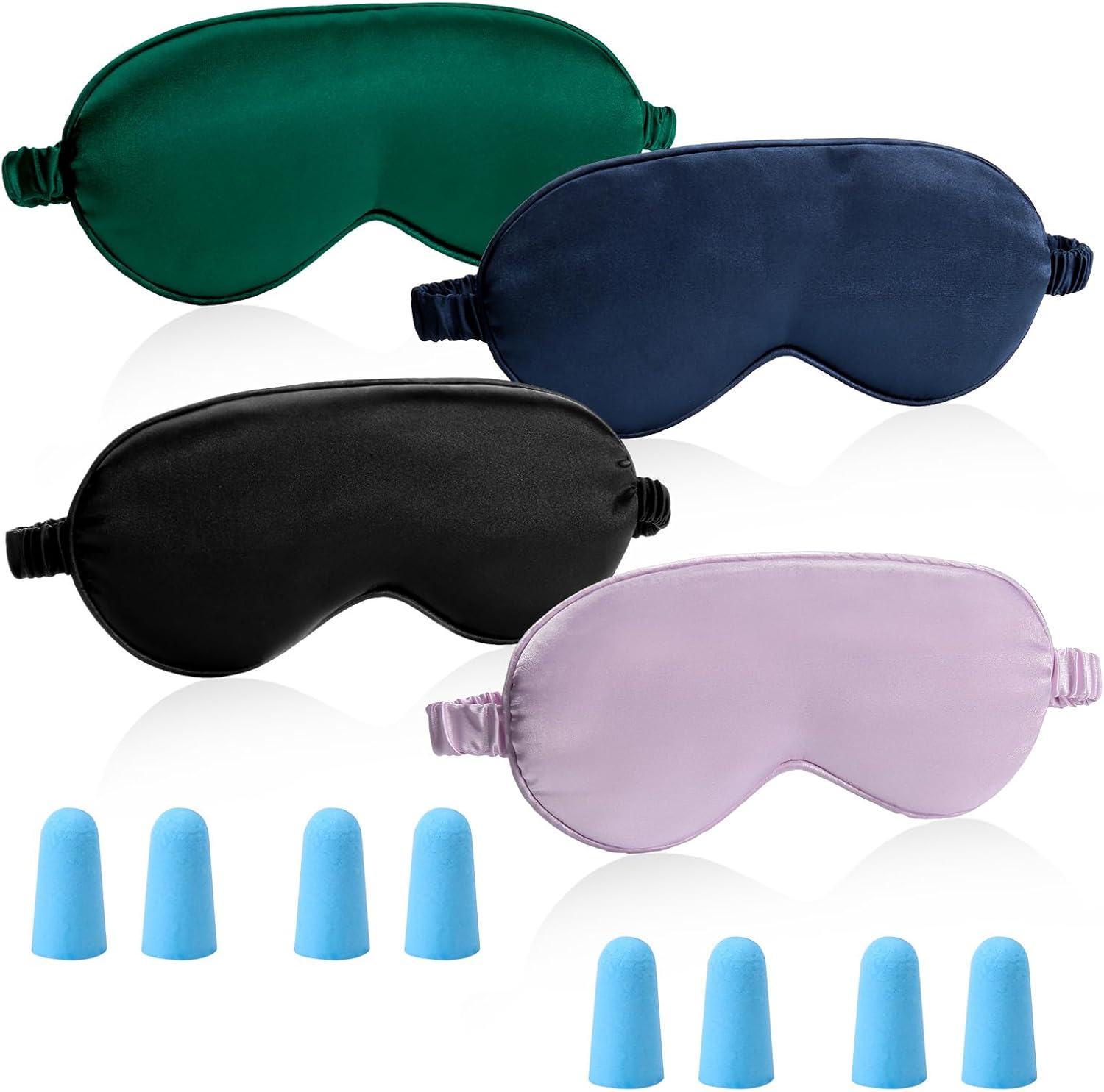 HeyuLotus 4 PACK Eye Mask for Sleeping, Soft Blackout Eye Mask with 4