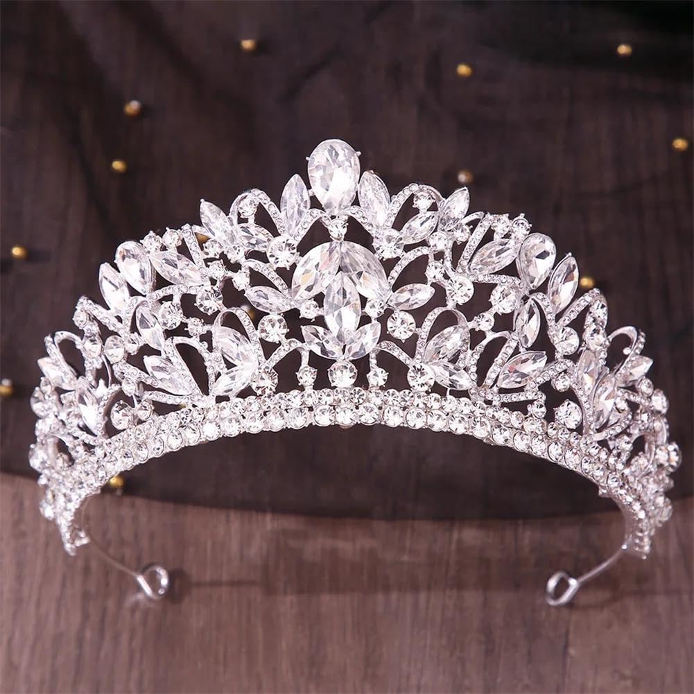 LNNSHX Elegante lila Braut Diadem Tiara Krone für Frauen Braut Hochzeit Haarschmuck Prinzessin Geburtstag Kopfschmuck