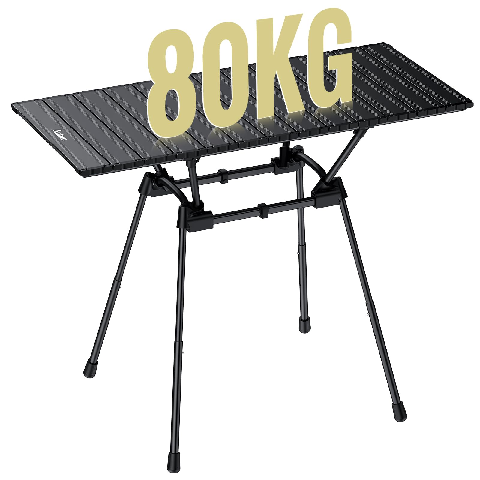Anbte Tavolo Giardino Pieghevole Portatile per Campeggio/Picinc/Balcone/Mercatini 89 * 40.5 * 71 Multifunzione Tavoli da Caffè Salvaspazio Altezza in Alluminio-Nero