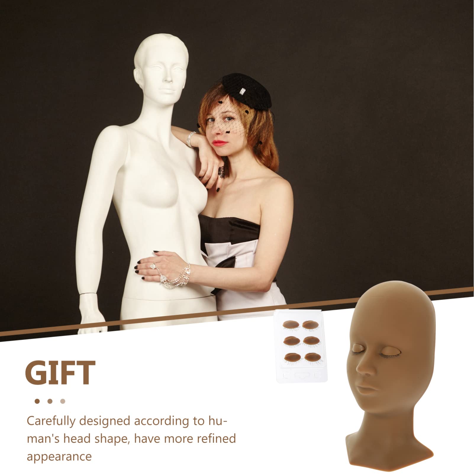 Healeved Tête De Mannequin Pour Extensions De Cils Simulateur Entraînement Pour Greffes Moule Affichage Réutilisable