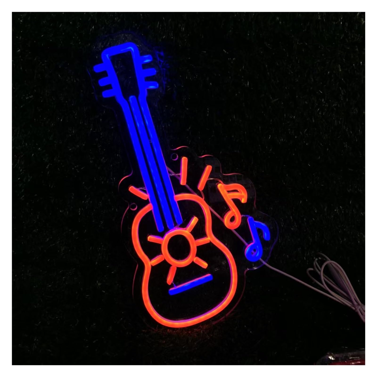 Insegna al Neon Insegna Al Neon Per Chitarra, Musica, Studio Di Registrazione Musicale, Bar, Ristorante, Negozio, Decorazione Da Parete 48x28.2cm