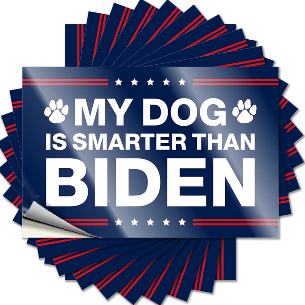 Sticker Funky Farmhouse Outdoor Decor Laptop My Dog is Smarter Than Biden - No Residue Decals for Humor(6X9CM)
