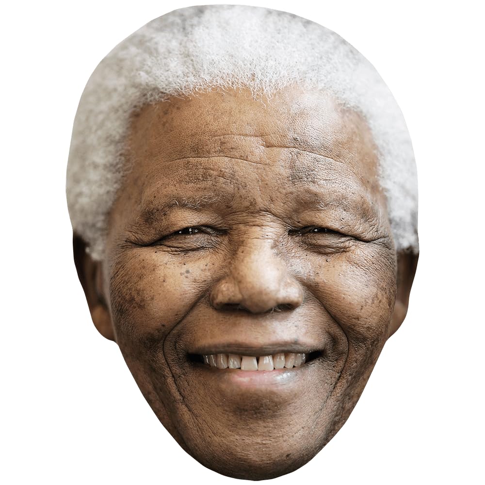 Celebrity Cutouts Lifelike Nelson Mandela (Smile) Celebrity Mask, Flat Card Face, Fancy Dress Mask