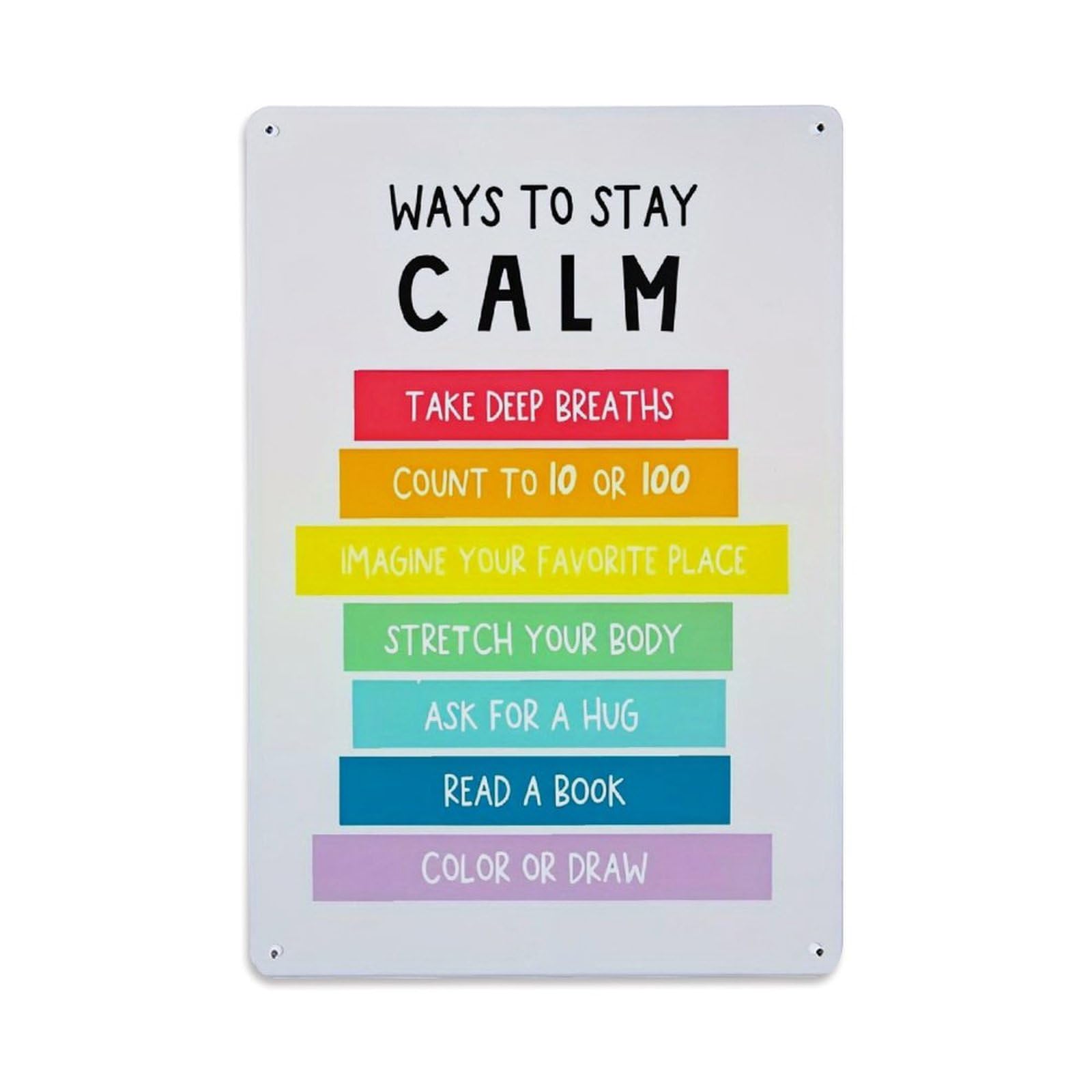 Jdfenggu Vintage Ways To Stay Calm Poster Retro Metal Tin Sign, Metal Poster For Bar, Home, Man Cave, Kitchen, Laundry Room Art Decor 8X12 Inch