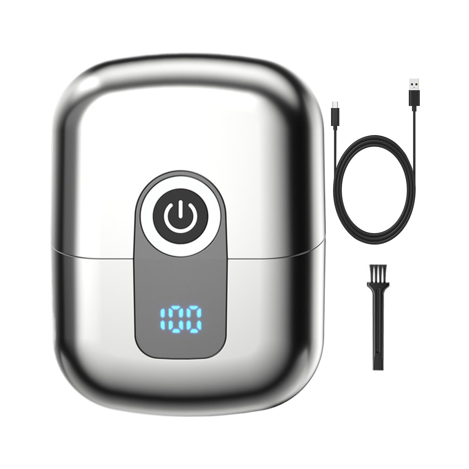 Máquina de Afeitar Eléctrica Portátil,Recargable Con Doble Cabezal Para Rostro - Afeitadora Eléctrica Compacta Impermeable con Funda Magnética para Casa, Coche y Camping