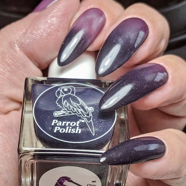 Parrot PolishDominatrix Thermal Nail Polish, Color Changing Black to Red to Purple Lacquer