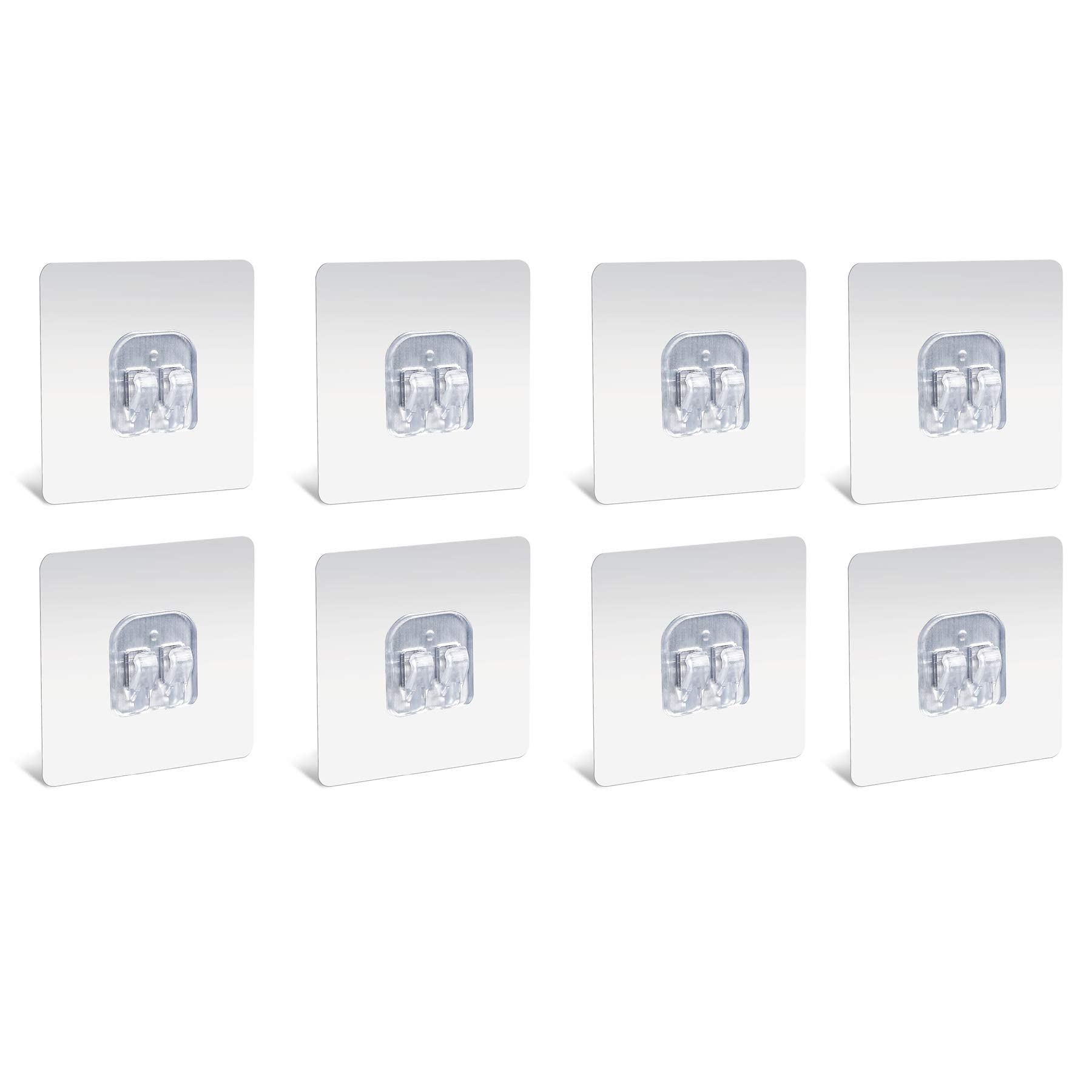 YiePhiotCorner Shower Caddy Organizer Adhesive Sticker Hooks for Shower Caddy Basket Bathroom Shelf Compatible with KINCMAX，SMARTAKE, JOMARTO, Flowmist, Nieifi (Silver, 8 Pack)