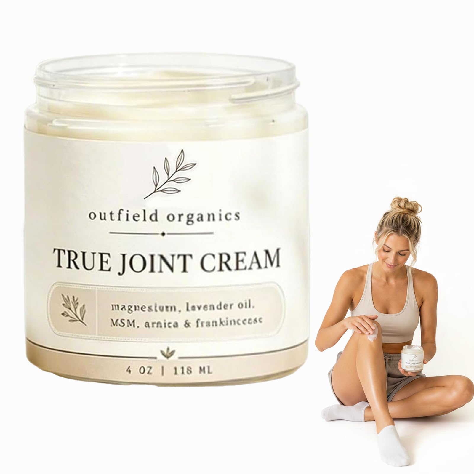 Outfield Organics 2026 Upgraded True Joint Cream,Opical Body Cream for Shoulders, Knees, Elbows & Back, Fast-Absorbing Moisturizing Massage Cream（1 Bottle）