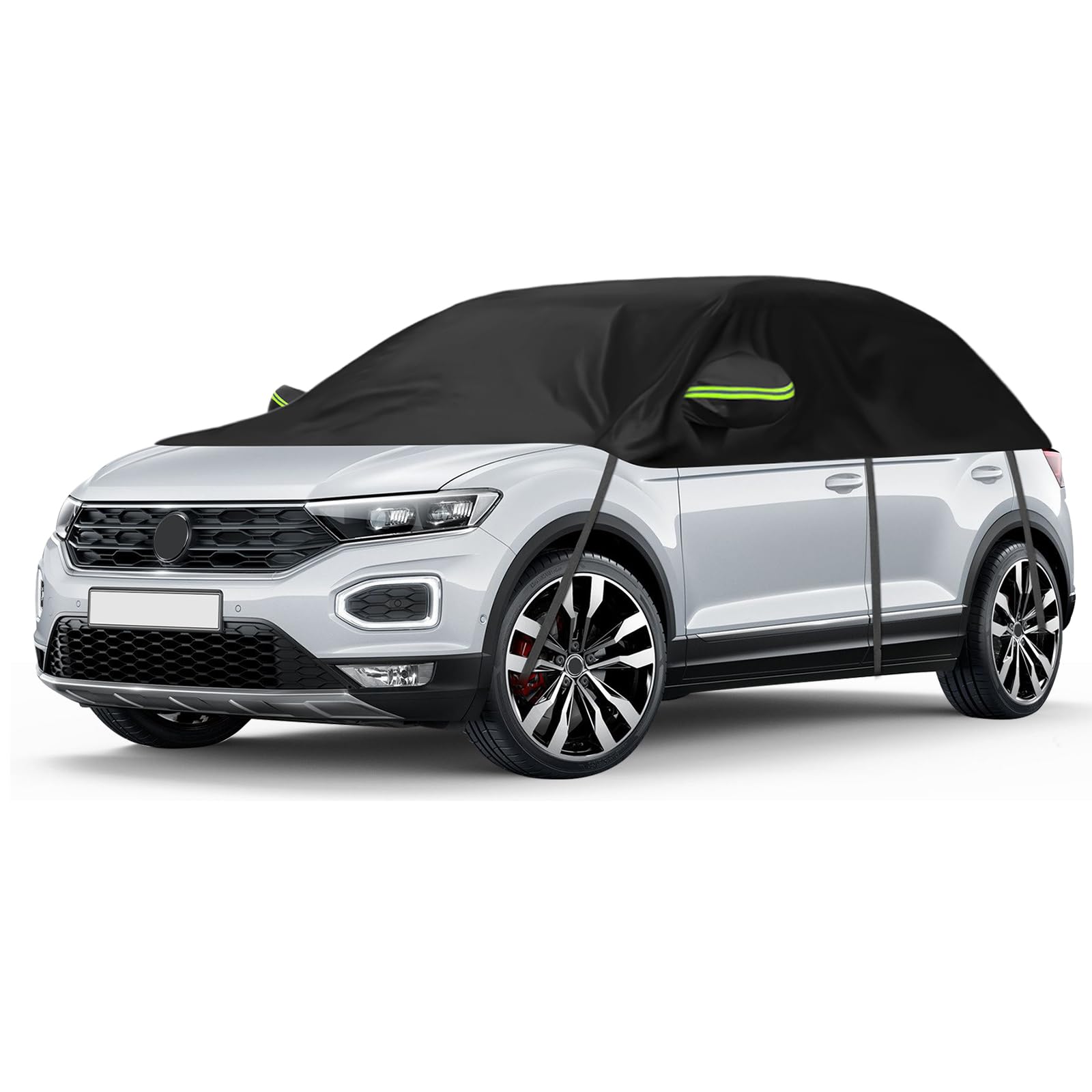 Uniwersalny wodoodporny pokrowiec na samochód do SUV 361 x 150 x 54 cm, wymienny miękki pokrowiec na dach samochodowy do VW Tiguan SWB/T-ROC/Peugeot 2008/3008, pół-garaż