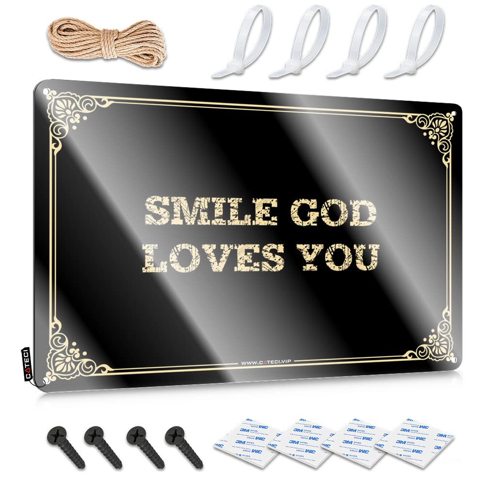 MWFKKADDB Cool Signs For Bedroom Smile God Loves You Tin Sign Funny Garage Bar Signs Funny Door Signs(30X40CM)