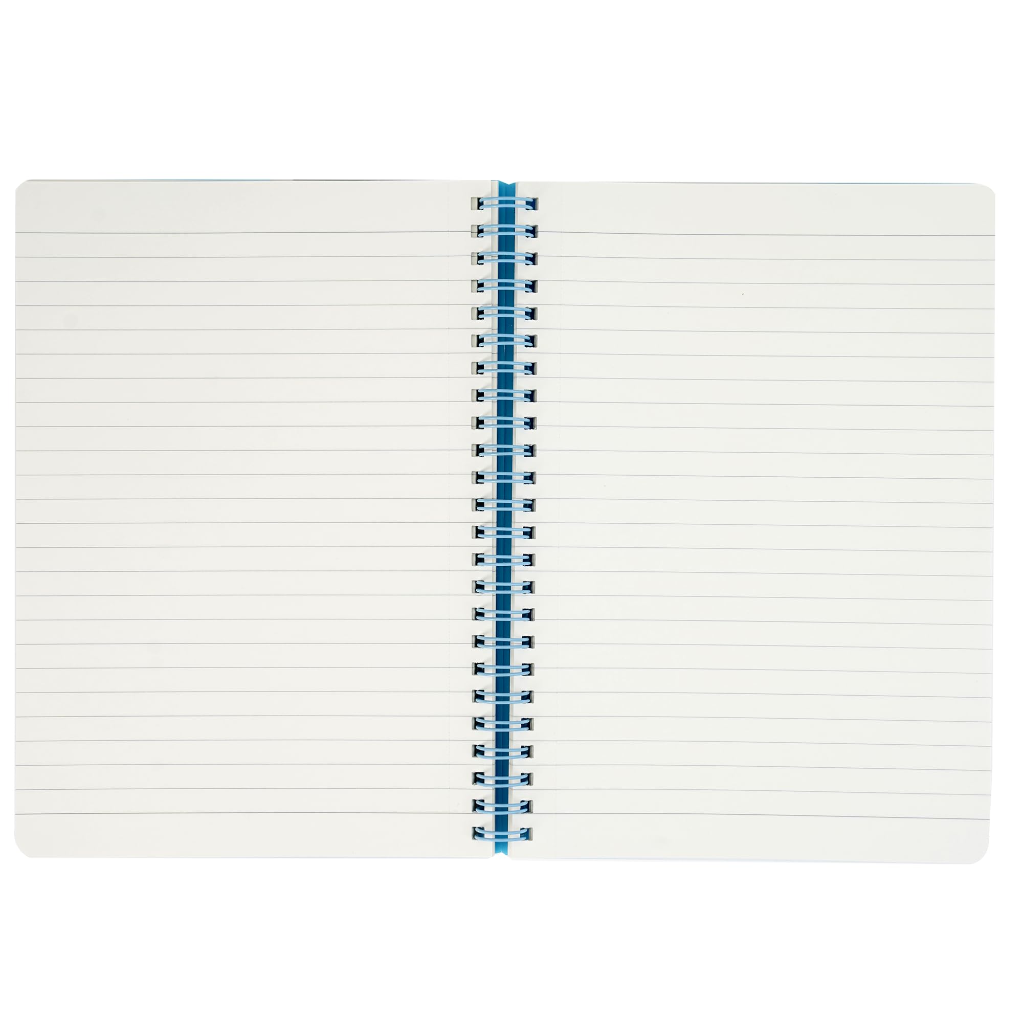 BRUSTRO Notas tamaño A5, cuaderno de 1 materia rayada, 80 hojas/160 páginas, papel marfil de 70 g/m², cubierta aguamarina, diseño encuadernado con alambre, esquinas redondeadas, hojas microperforadas