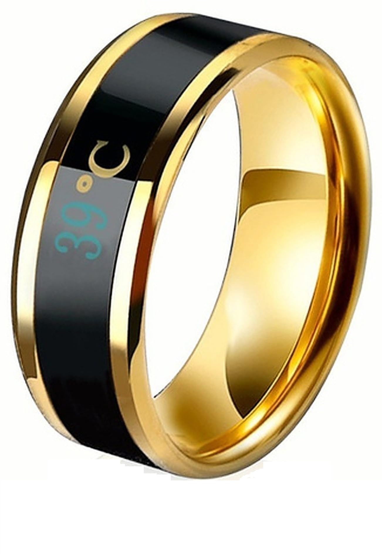 Stainless Steel Temperature Sensor Ring - Thumb Ring for Men Boys Women Girls-image-1