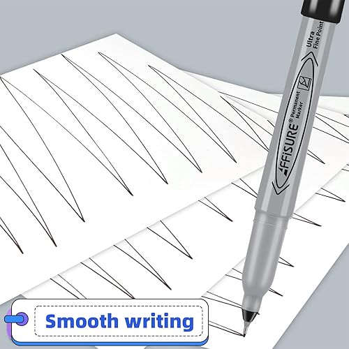 Miniatura 5 de Marcadores permanentes, punta ultra fina, negro, 40 unidades, 0.016 in, juego de marcadores permanentes de punta fina, secado rápido, impermeable,