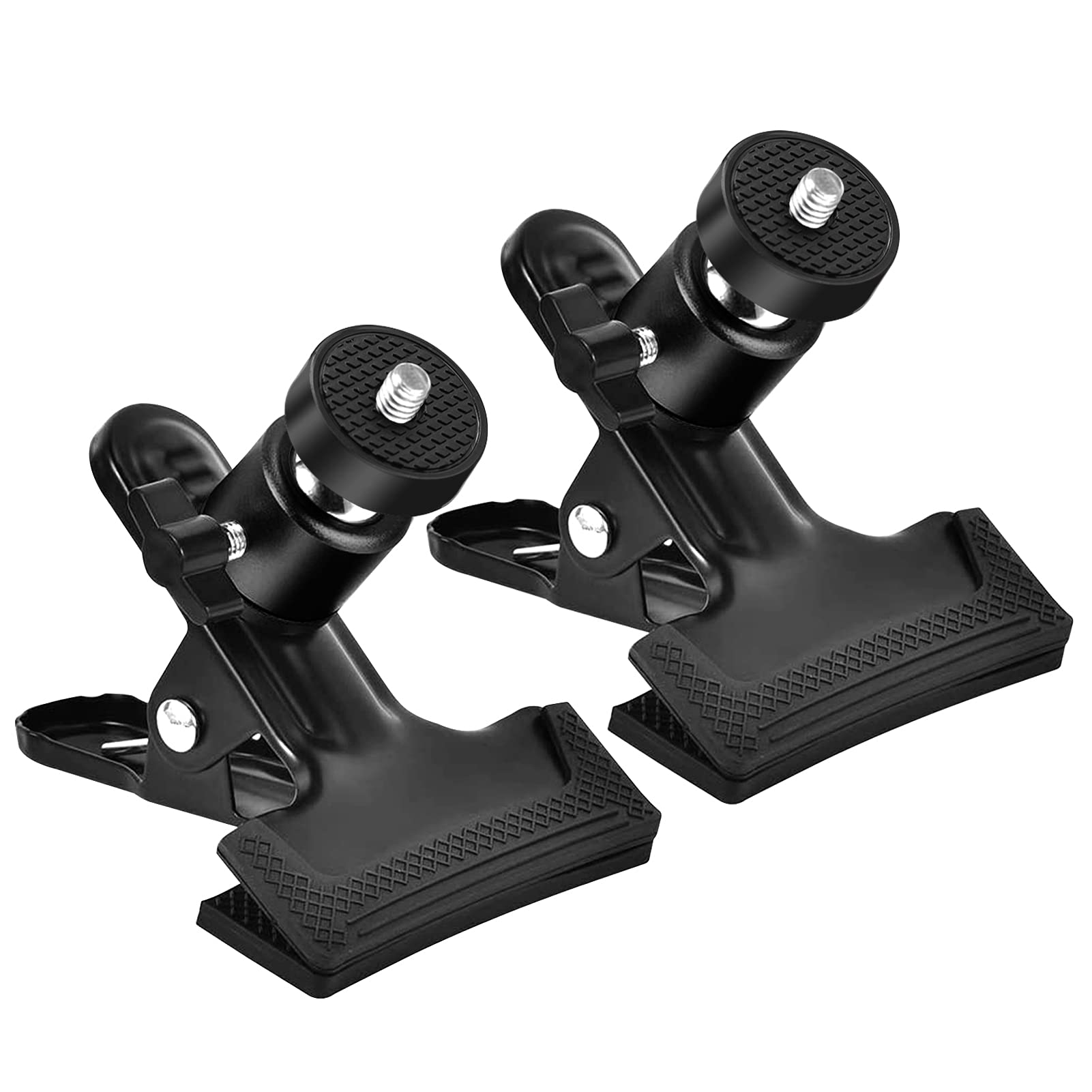 ICEBLUEOR Camera Flash Mount 360 Degree Camera Clamp Holder Stand Tripod Clamp Mount Flash Rail with 1/4 Inch Thread Ball Head for GoPro Hero DSLR SLR Camera Tripod (Black)