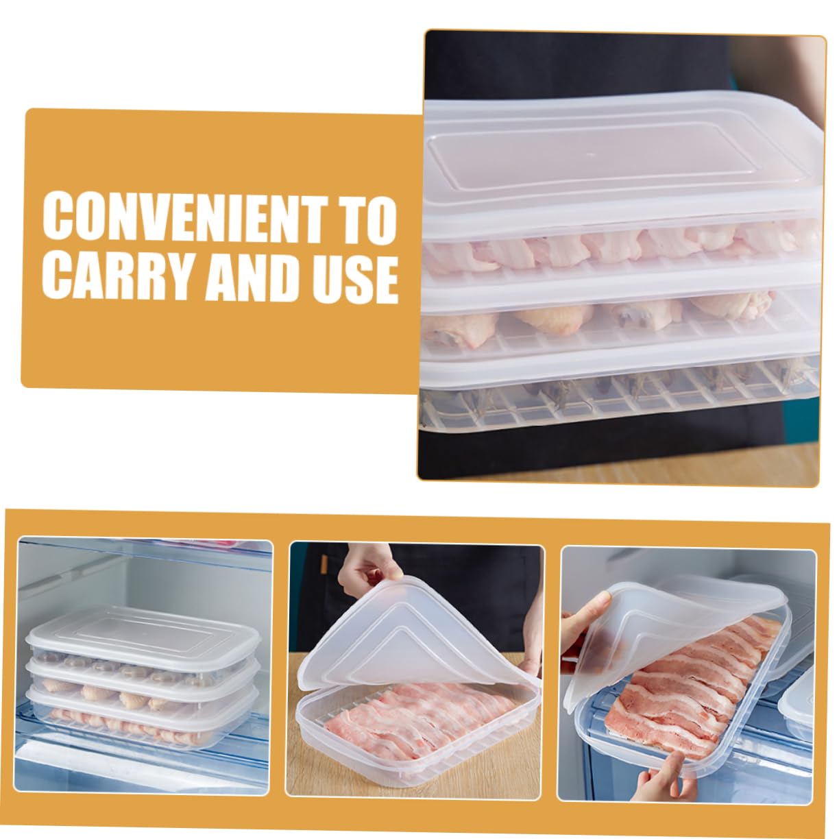 DECHOUS 8 Pz Più Croccante Contenitore Per La Carne Del Pranzo Supporto Per La Pancetta Porta Formaggi Organizzatore Del Custode Di Pancetta Scatole Frigorifere Plastica