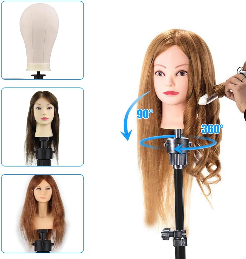 Mannequin Tripod, Adjustable Wig Head Stand Wig Display Bracket with Suction Cups False Head Stand Non Slip Base Support Frame for Cosmetology Hairdressing Training