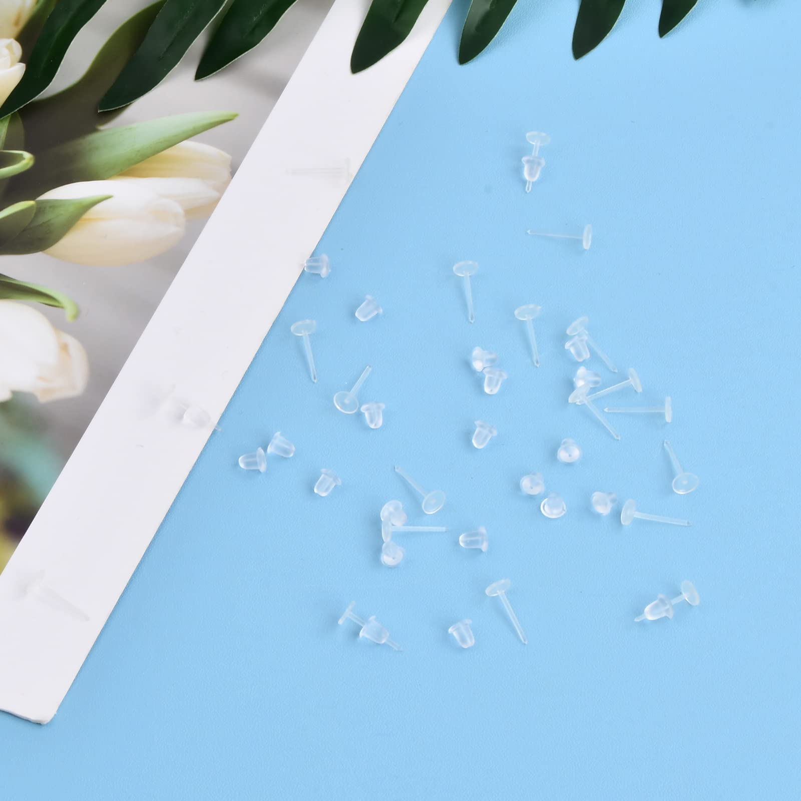 50 Pz/pacco Orecchino A Bottone In Plastica Anti Allergia