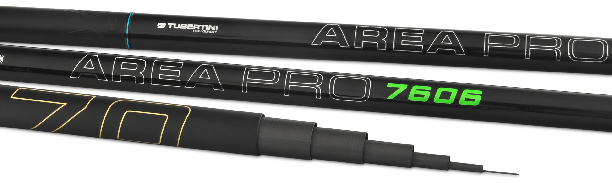 Tubertini 0144xx Area Pro 7600 - Canna da pesca Telescopica Fissa, alta qualità, vetta ibrida in Carbonio pieno