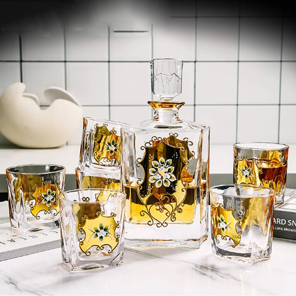 Bicchieri da vino in cristallo Set moderno Decanter per vino da whisky Set di bicchieri da vino Dispenser Strumenti per bar Tequila Vino