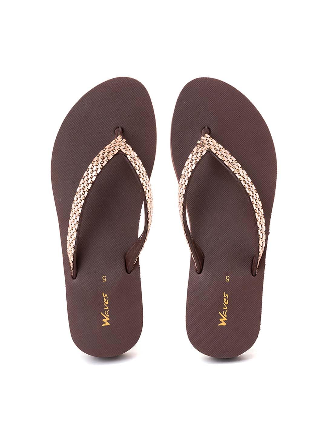 Khadims Waves Brown Platform Heel Casual Slippers for Women (7281784) (B0D11P3H5J) Amazon Price History, Amazon Price Tracker