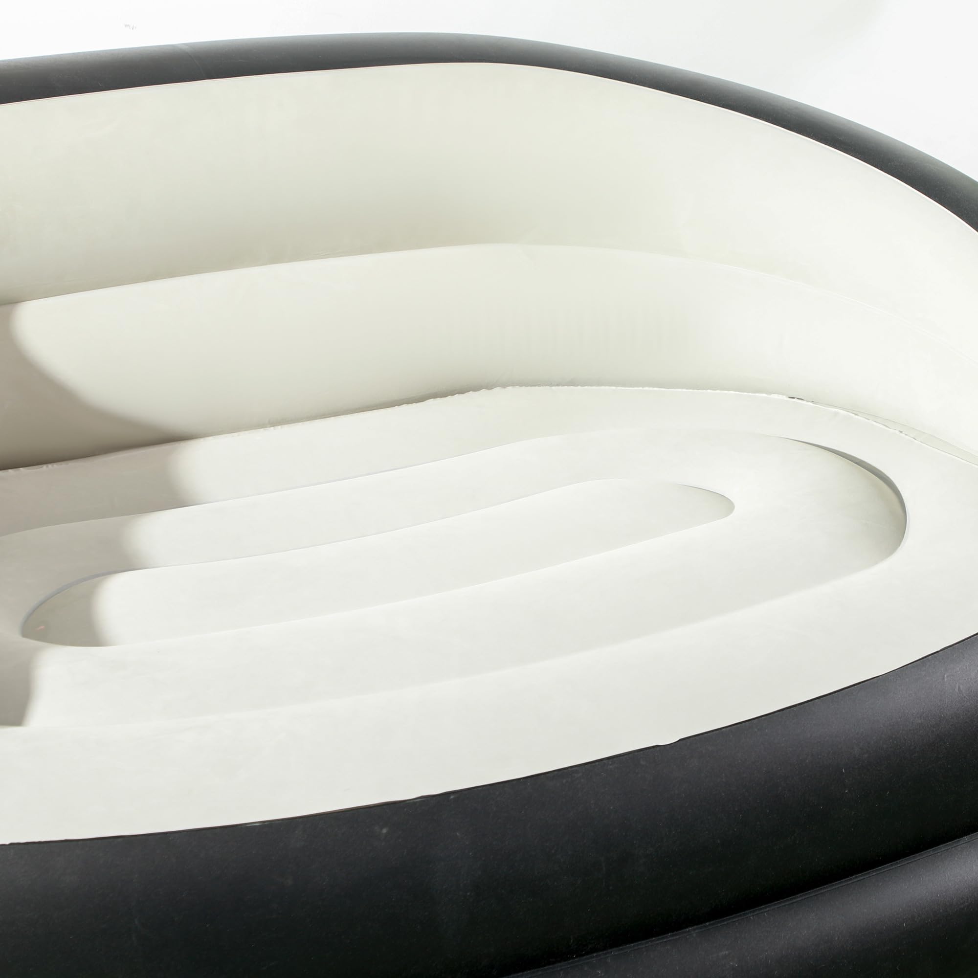 Outsunny Sofá Inflable para 2 Personas Sofá Aire Exterior 138 x 87 x 71 cm, Negro y Gris