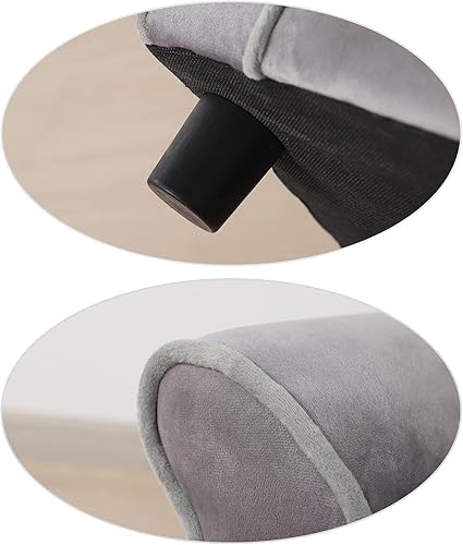 Miniatura 6 de Getifun Sofá cama pequeño para perro, sofá de terciopelo para gatos con cojín lavable y patas de plástico (29 x 16 x 12.7 pulgadas (gris)