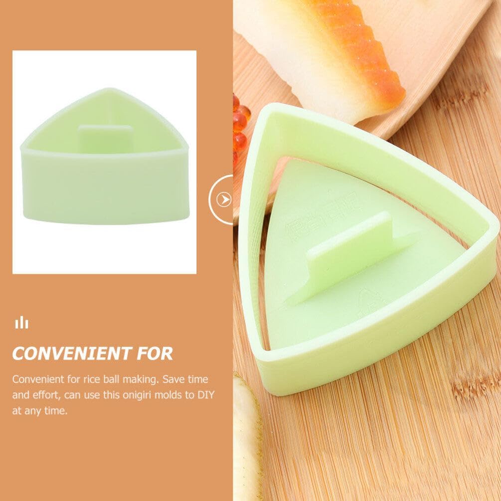 Hemoton Triangular Rice Ball Mold 3.34 Inch Non-Stick Onigiri Maker with Rice Scoop for Easy Diy Japanese Sushi and Triangle Seaweed Wrapper Kitchen Tool