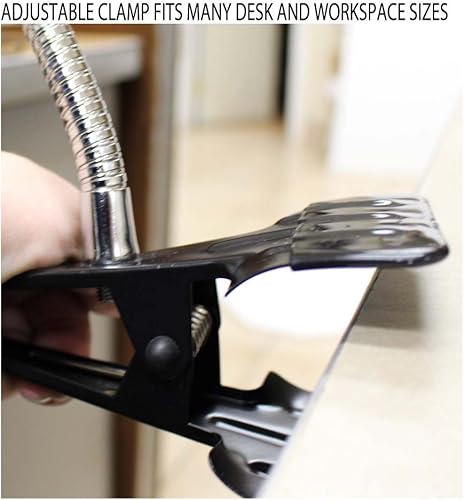 Miniatura 5 de Lupa de vidrio de 3.5 pulgadas de 1.2 x | Marco de metal robusto y cuello ajustable de 20 pulgadas | Abrazadera resistente con revestimiento de