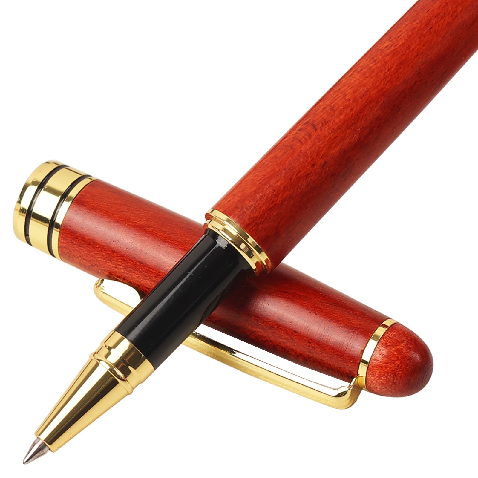 油性 黒芯 花梨木製　★10本セット★ Amazon | 木製 ボールペン ペンケースセット 油性 黒芯 プレゼント