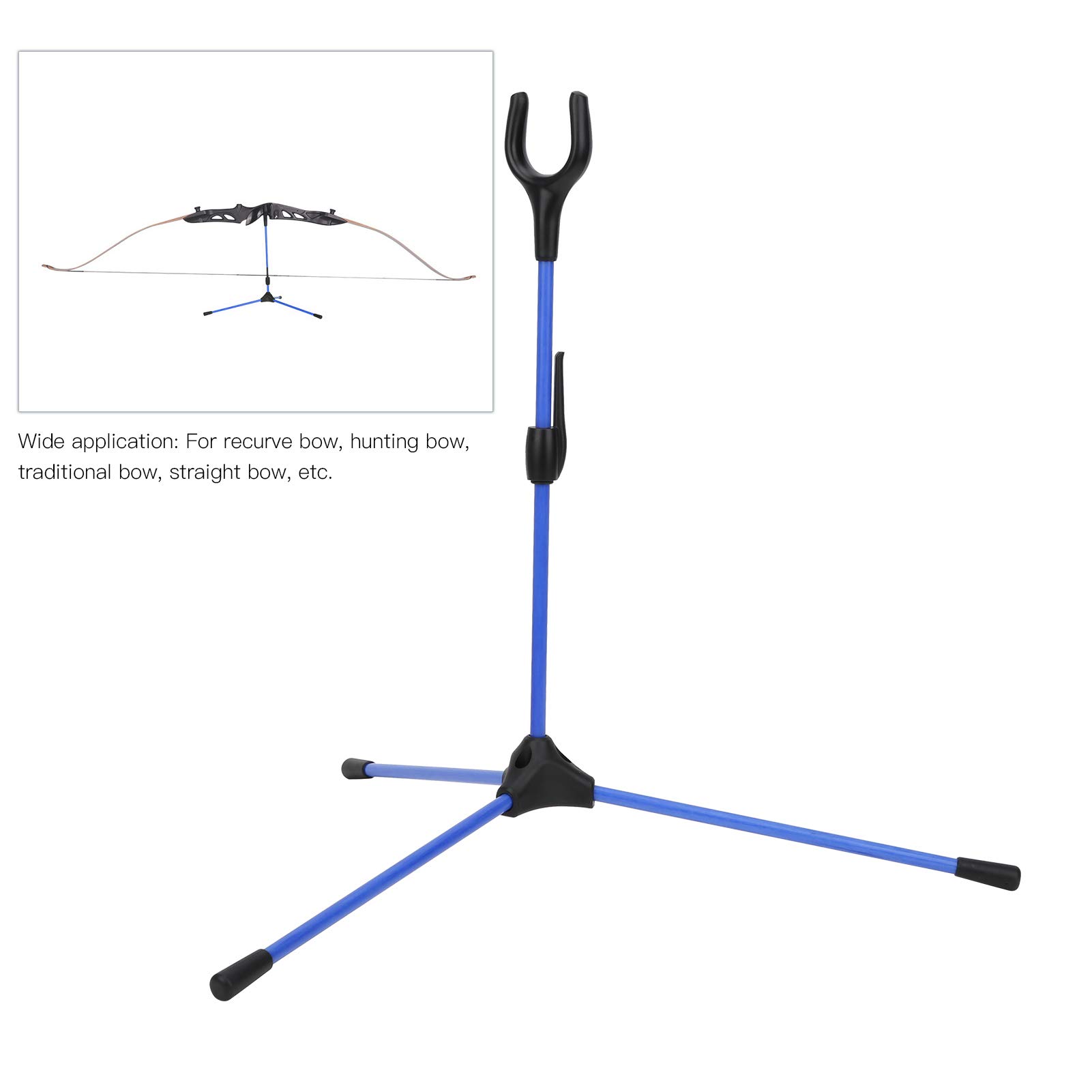 Soporte de Arco, Soporte de Arco recurvo Plegable para Tiro con Arco, Soporte de Arco Recto para Caza, Deportes al Aire Libre(Azul)