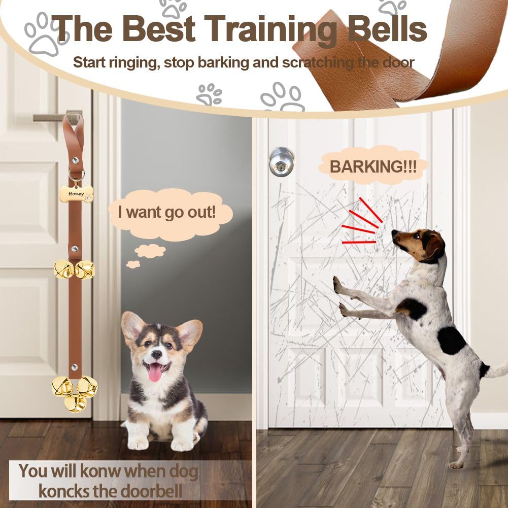 Leather Dog Doorbell Dog Bells To Go Outside Puppy Training