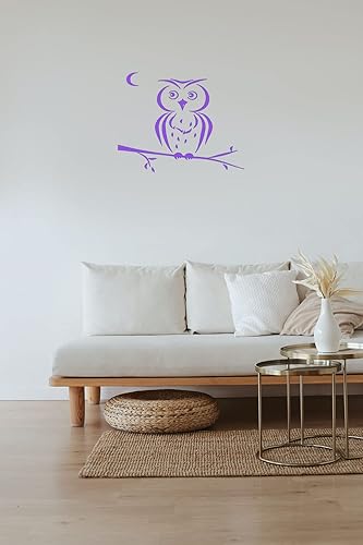 Miniatura 7 de Owl Bird in Tree Branch Moon for Hood Decor Removable Stylish Sticker Unique Design Any Vehicle tk50 (36in x 28in, lime green)