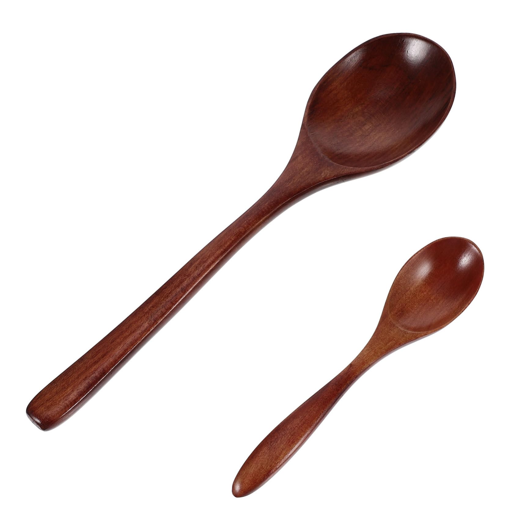 OUNONA 2Pcs Wooden Spoon Practical Dessert Scoops Rice Spoons for Home Use Convenient and Smooth Surface for Serving Ice Soups and More