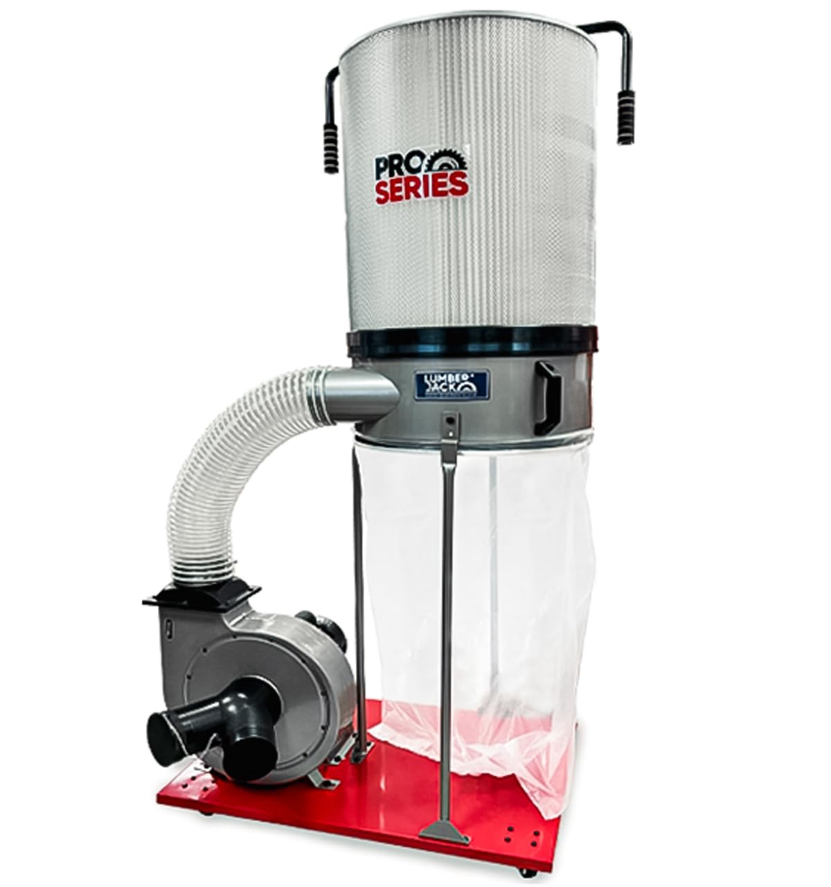 LUMBER JACK 1500W Single Bag Dust Collector 203L Extractor Filtration 1 Micron Particles Includes Castors Wheels PRO Series