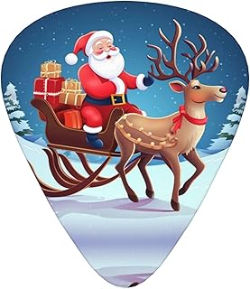 Christmas Santa Deer Guitar Picks 12 Pack Bass Picks with Organizer Box Guitar Plectrum Includes Thin Medium Heavy Guitar Picks Ukulele Picks for Bass Acoustic Electric Guitars