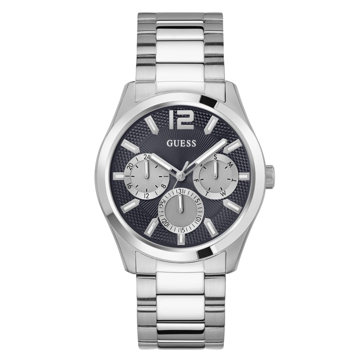 guess Men's Stainless Steel Analog Navy Blue Dial Silver Band Watch-Gw0707G1-picture-30